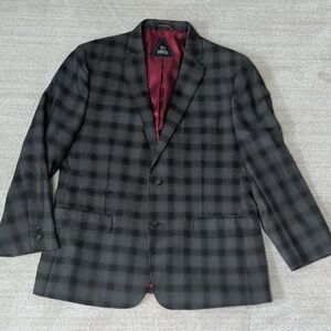 Buffalo David Bitton Charcoal Plaid Blazer